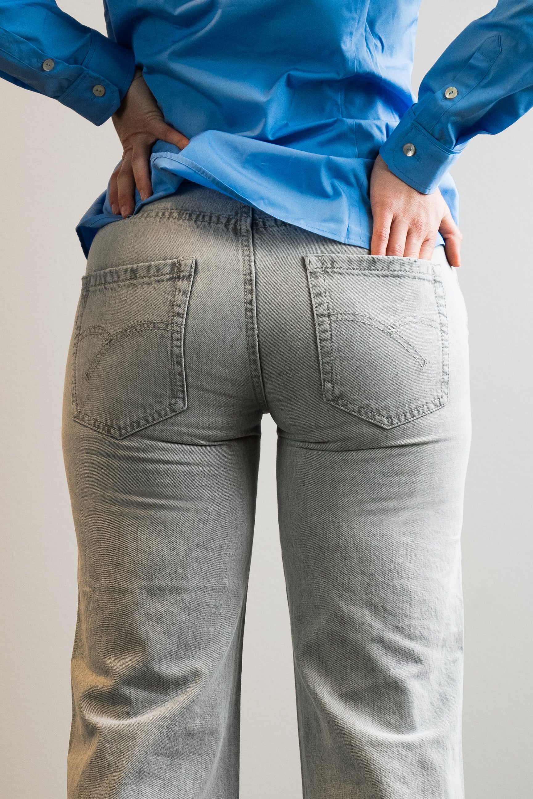 Jeans wide leg ghiaccio