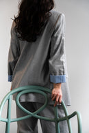 Blazer in misto lino stretch