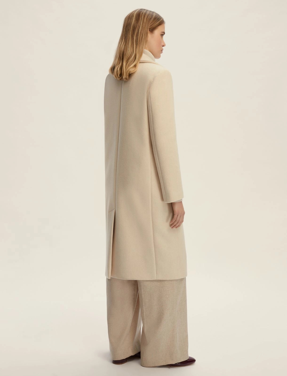 Cappotto semi-aderente - Bianco lana