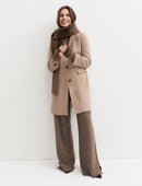 Cappotto semi aderente in jersey soft nocciola -  Emme Marella