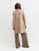 Cappotto semi aderente in jersey soft nocciola -  Emme Marella