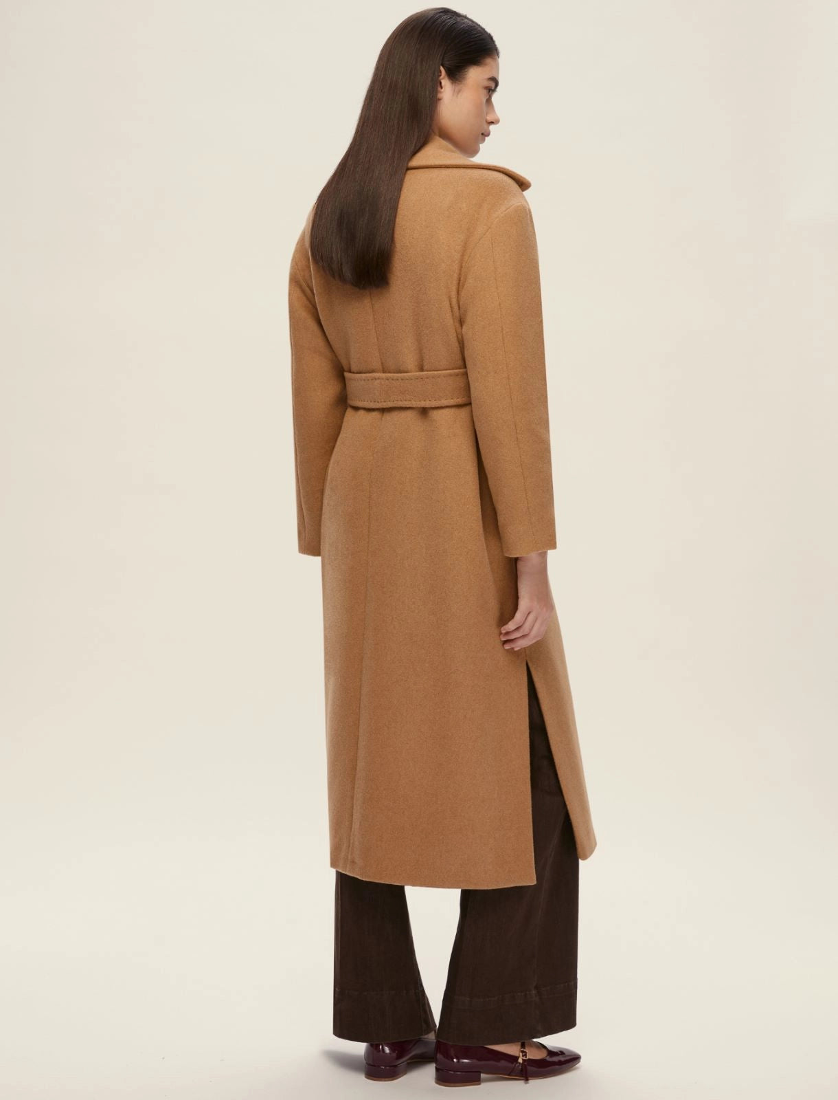 Cappotto in panno doppio - Cammello