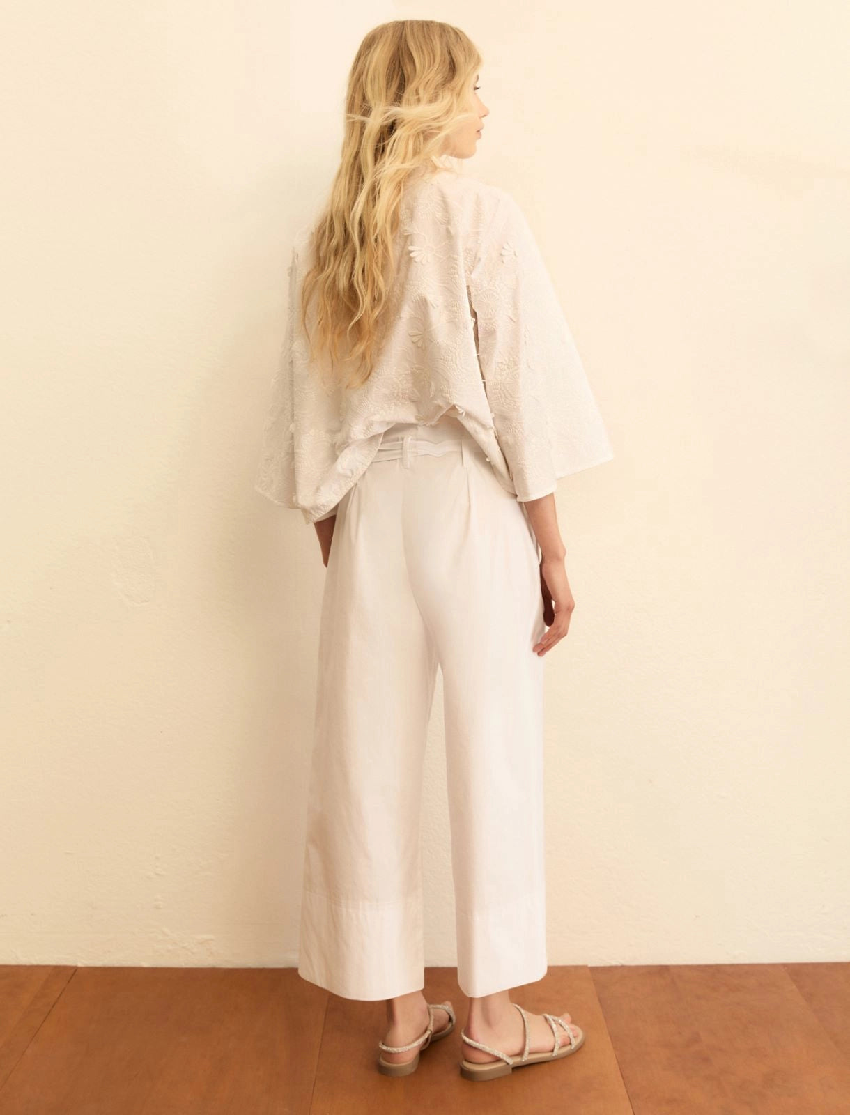 Pantalone in popeline con cintura - Emme Marella