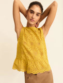 Top in sangallo con balza - Emme Marella